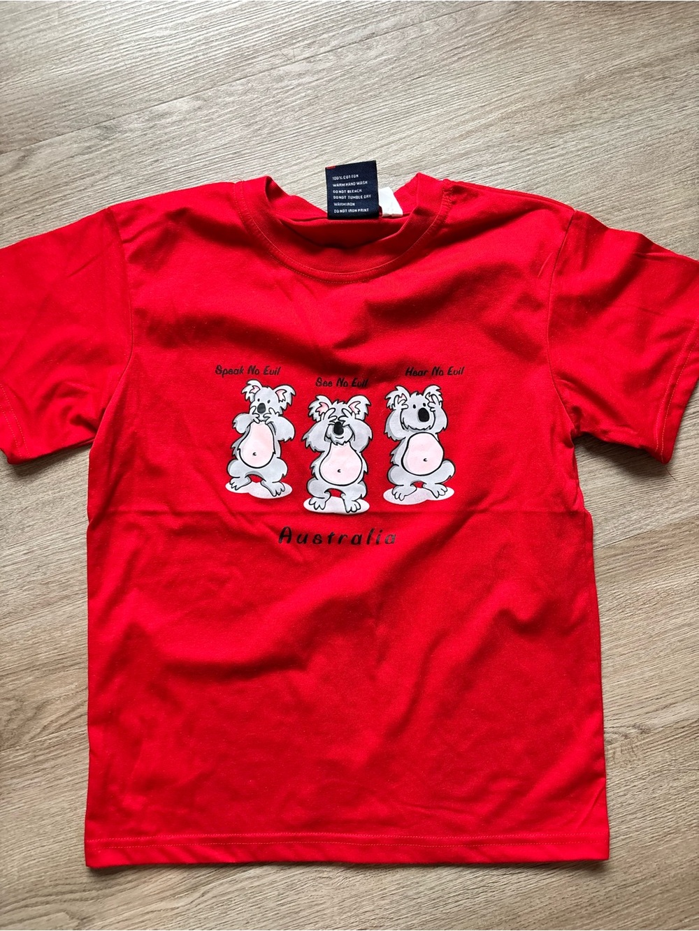 Kids Red 'Australia' Cartoon Koala T-Shirt
